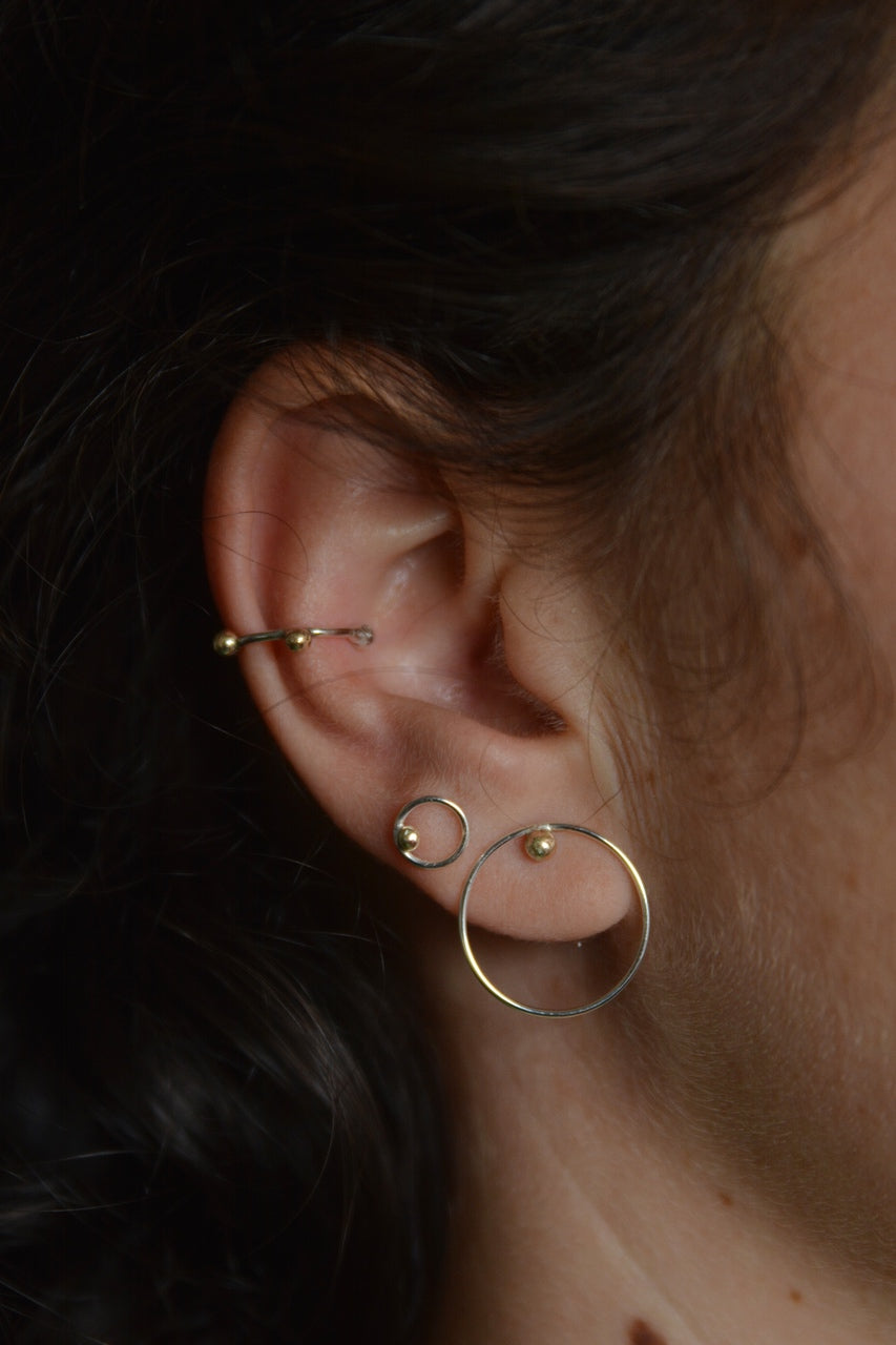 Ohrring Belle Extra | Großer Ohrstecker aus Gold und Silber