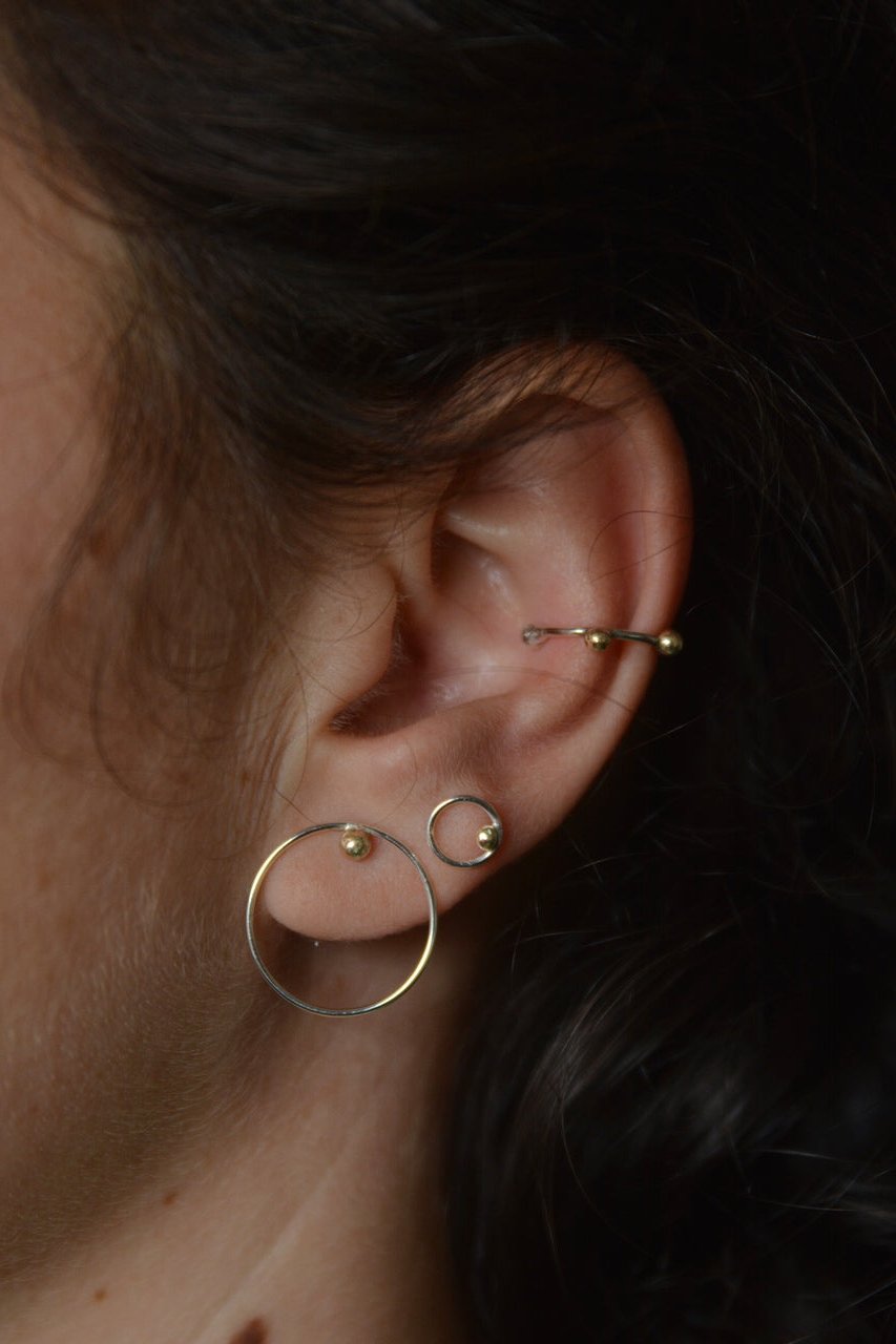 Earcuff Belle | Van goud en zilver