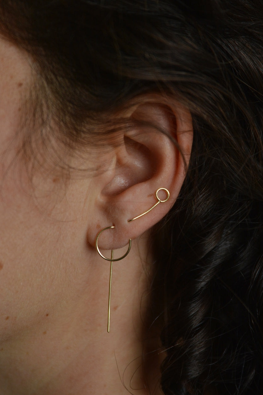 Runde Ohrring-Pin | 2-in-1 Ohrring