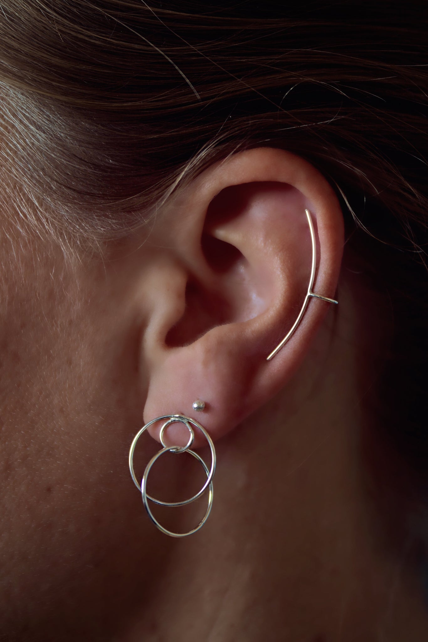 Ohrring Oval Klein | silberne Locke