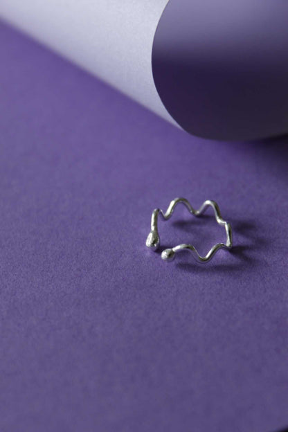 Earcuff Wobble | gemütliches Silber