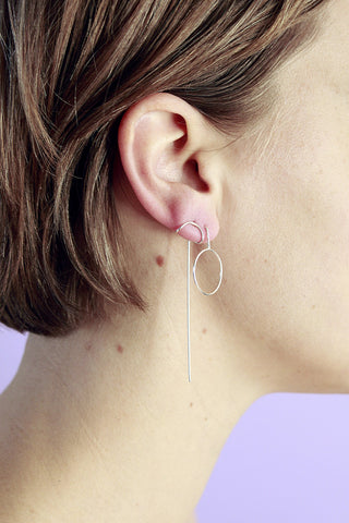 Earring Oval Small | silver curl